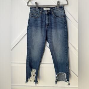 Hidden Jeans High Rise Cropped Distressed Denim Jeans Size 27